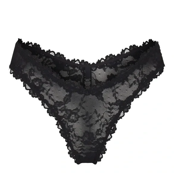 Skims STRETCH LACE DIPPED THONG Sz Small in ONYX - Picture 1 of 6